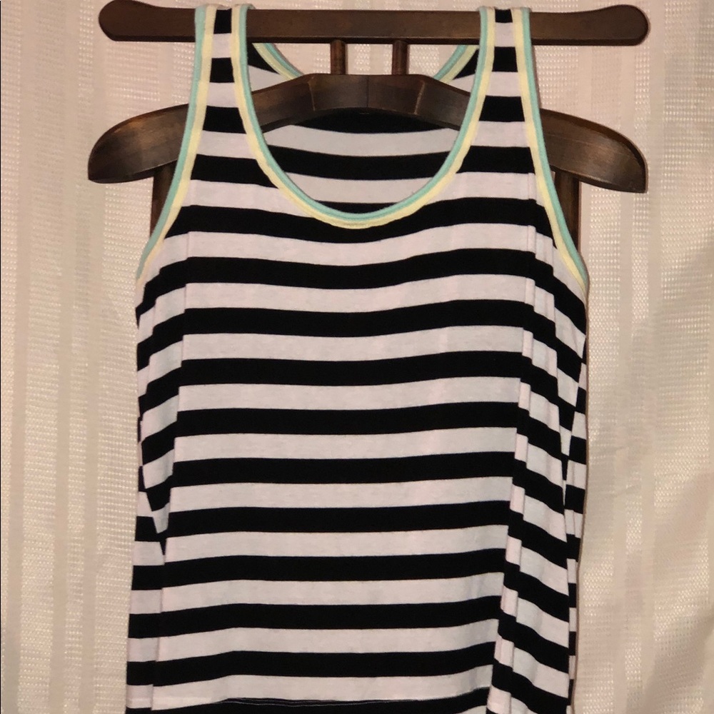 Charming Charlie Black and white striped tank